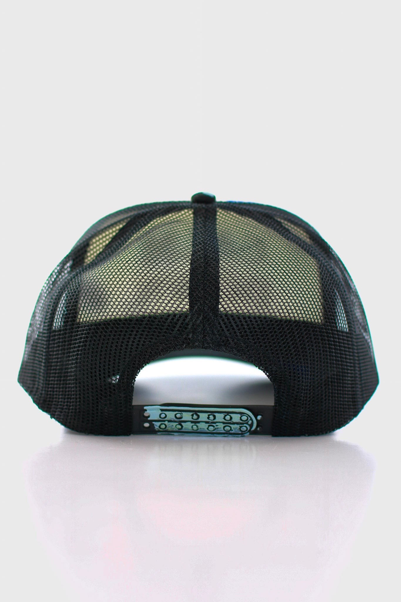 CALM DOWN HAT: 1 OF 1 BLACK NET, WHITE PANEL, BLACK INK