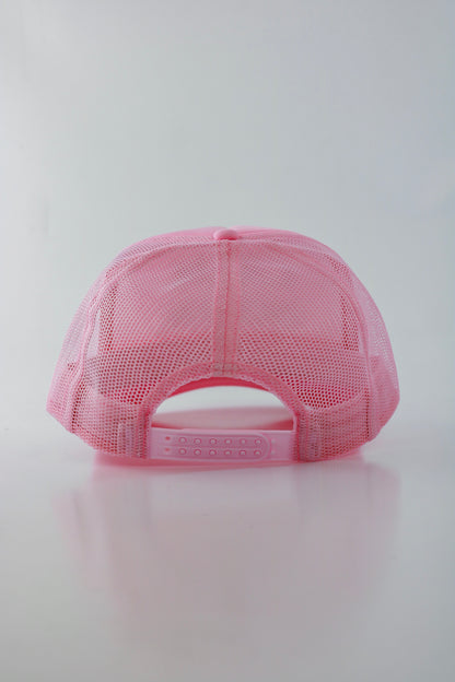 PRE ORDER - CALM DOWN HAT: PINK NET, PINK PANEL, GRAY INK