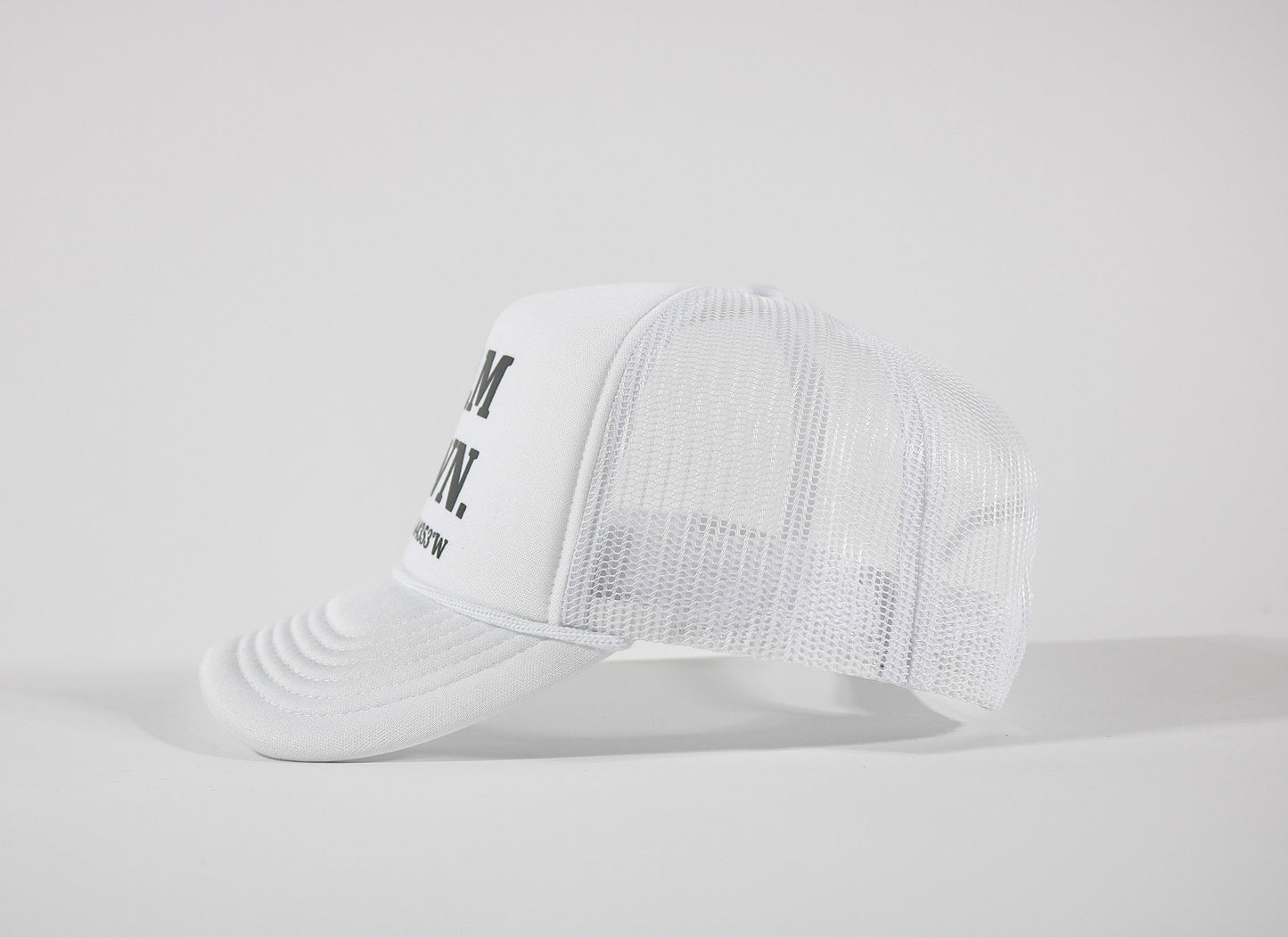 CALM DOWN HAT: WHITE, WHITE PANEL