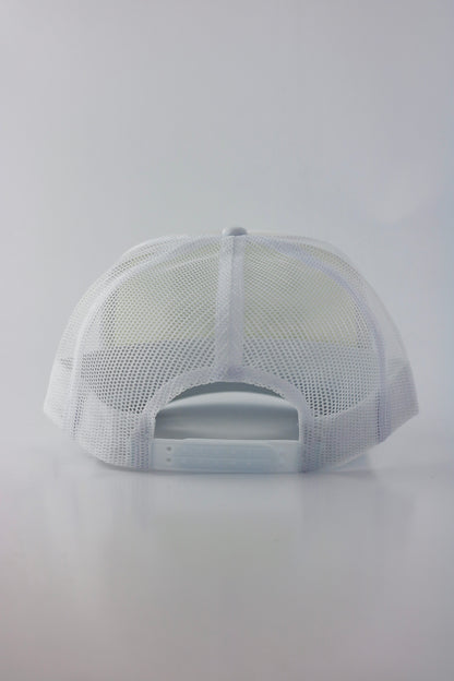 PRE ORDER - CALM DOWN HAT: WHITE NET, WHITE PANEL, GRAY INK