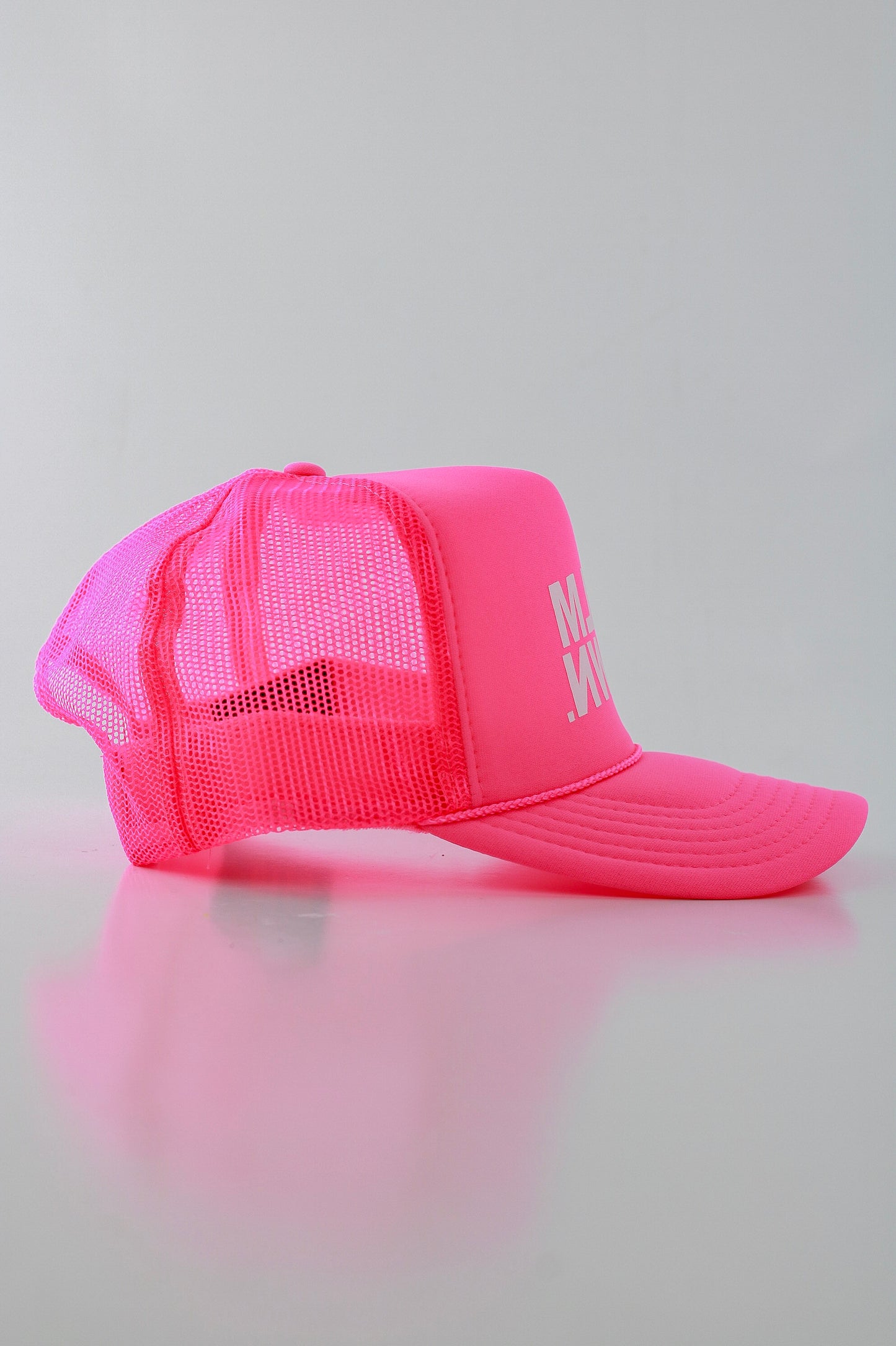 PRE ORDER - CALM DOWN HAT: NEON PINK NET,NEON PINK PANEL, WHITE INK