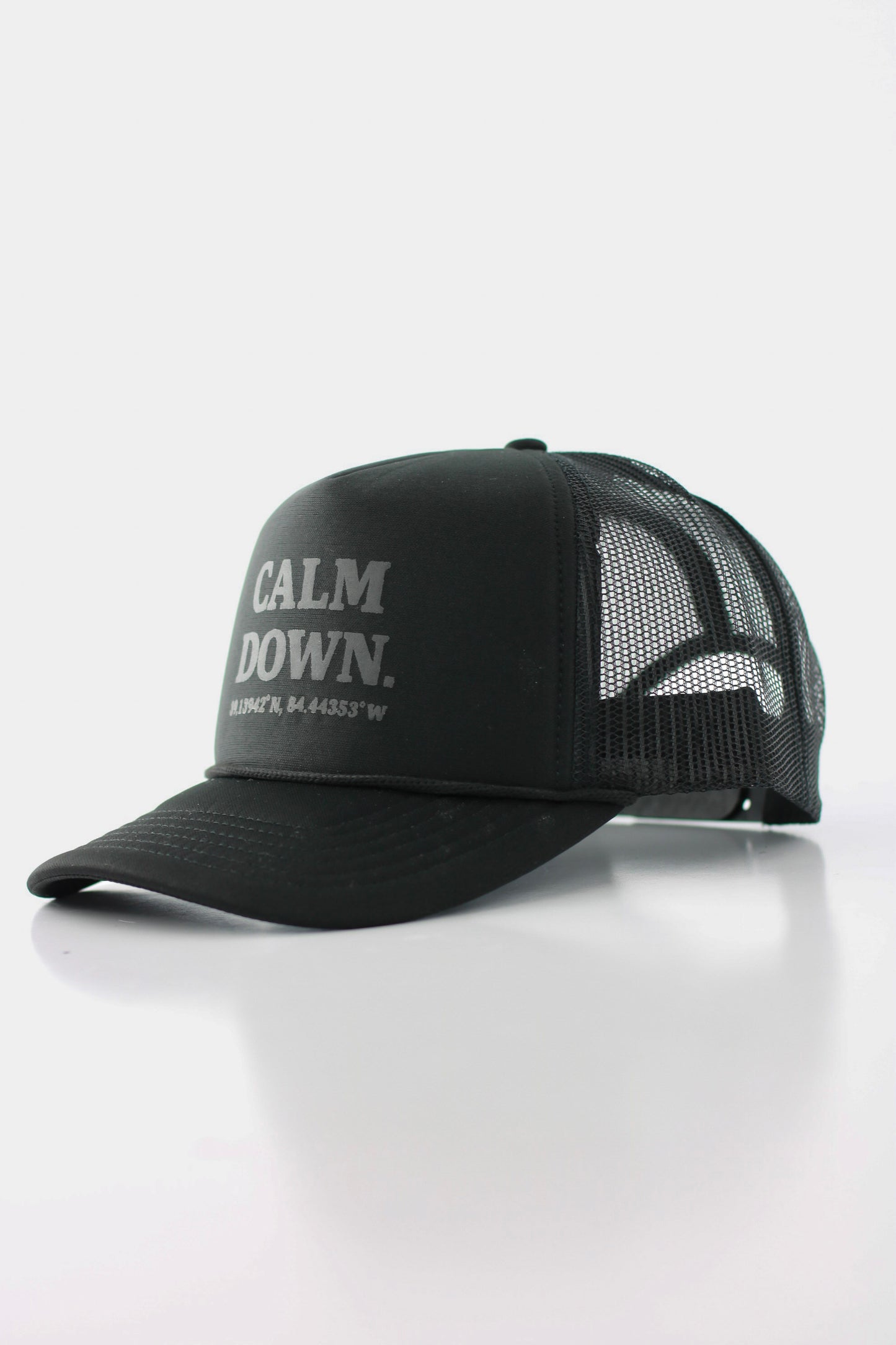 PRE ORDER - CALM DOWN HAT: BLACK NET, BLACK PANEL, BLACK INK